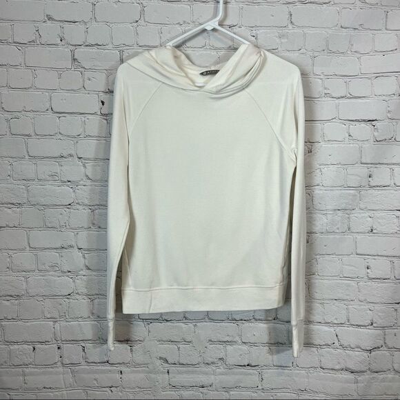 Athleta Womens Extra Sm Sweatshirt Hooded Criss Cross Pullover Back Whyte Hoodie - Picture 1 of 8